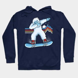 Dabbing Yeti Vintage Sunset Snowboarding retro Snowboarder Hoodie